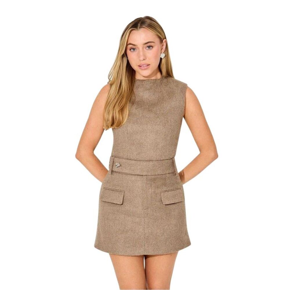 Odd Muse Womens/Ladies Tweed Sleeveless Top / Brown